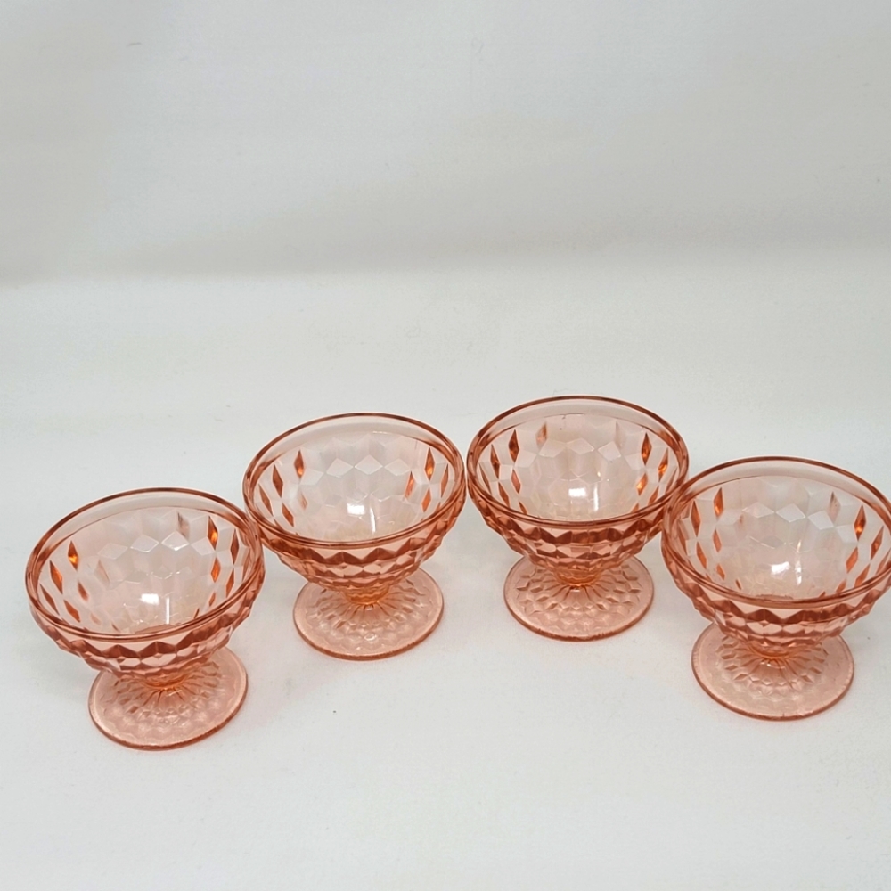 Indiana Glass pink sherbert cups set of 4
